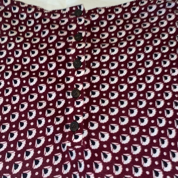 LOFT Maroon and White Patterned Knit Top - Picture 3 of 5
